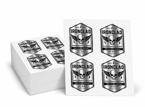 Chrome Product Label sticker Sheets