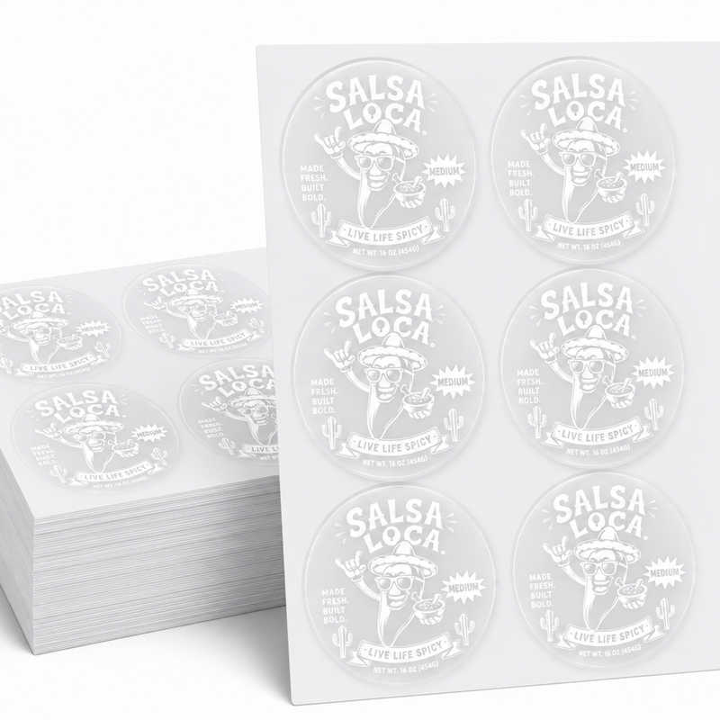 Clear Product Label Sheets