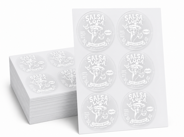Clear Product Label sticker Sheets