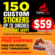 150 3" Custom Vinyl Stickers — $59 (Reg: $109)