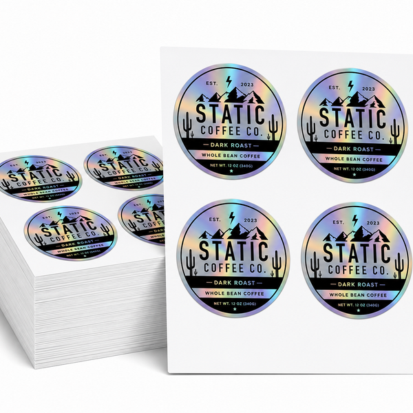 Holographic Product Label Sheets