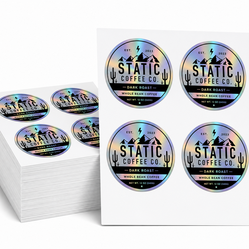 Holographic Product Label Sheets
