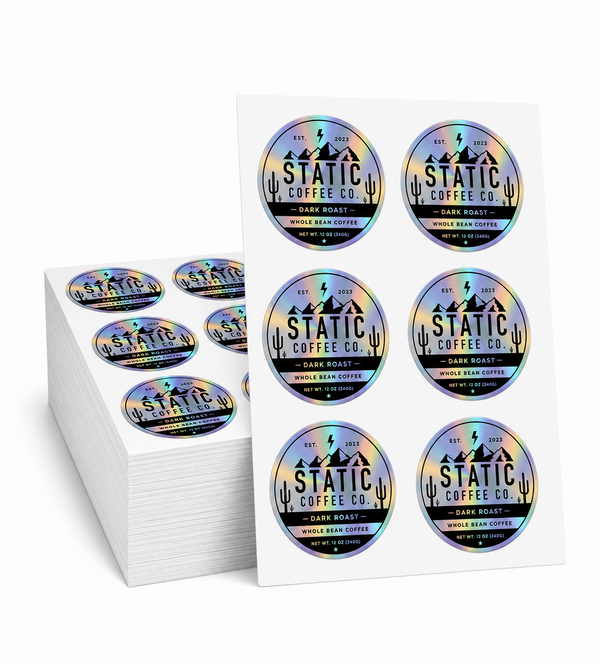 Holographic Product Label sticker Sheets