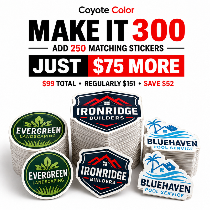 Upgrade to 300 Custom Stickers Total (Adds 250)