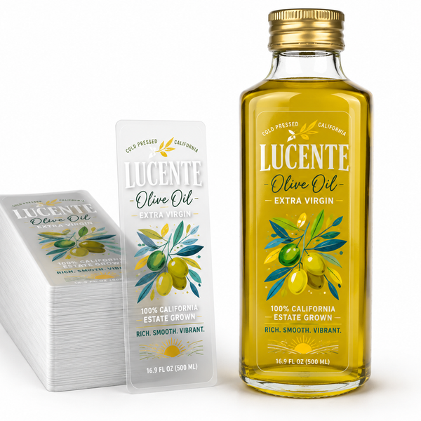 Colored Ink + Clear Back Product Labels