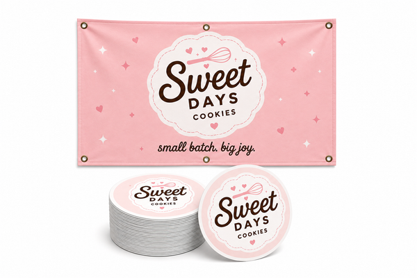 Sweet Days vendor market bundle with banner and product stickers