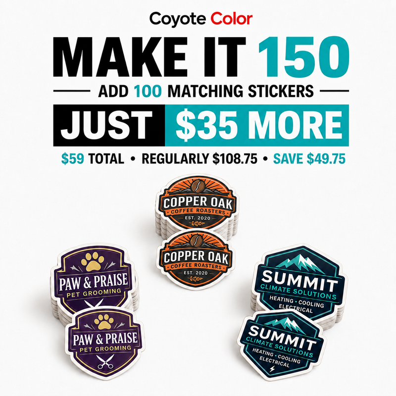 Upgrade to 150 Custom Stickers Total (Adds 100)